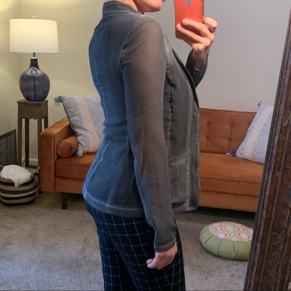 Elie Tahari Abby jacket Grey Fade Sheer Blazer XS - Picture 10 of 16